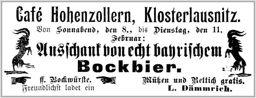 Anzeige aus dem Jahr 1908 